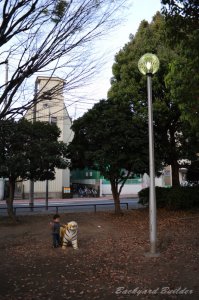 近所の公園で猛獣と