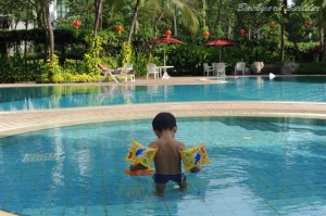 だいぶ日焼けした息子